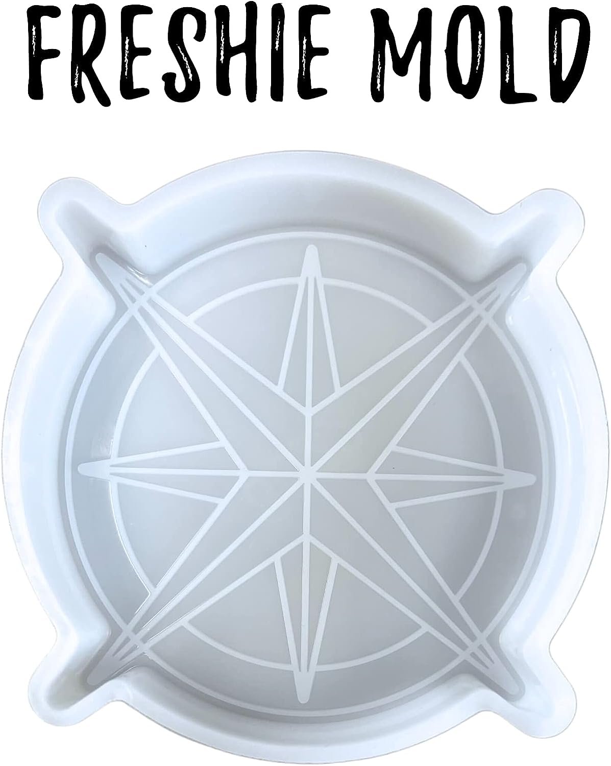 Compass Rose Car Freshie Silicone Mold 3.5 x 3.5 x 0.8” for Men Directions Arrows Scented Aroma Beads Car Candle, Resin, Soap Making Oven Safe Bake up to 450 F Manly Cardinal N, S, E, W