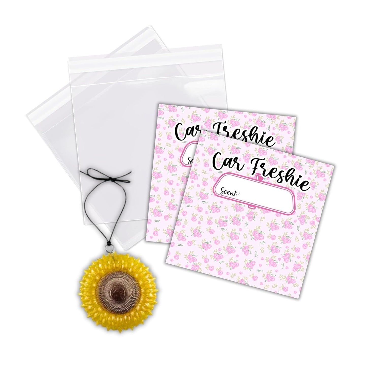 Floral Cardstock Inserts for Freshie Bags 30pk 5.6x5.6” Packaging Care Instructions Ideal for Sacks 6” Square Backers for Customers Flowers Chic