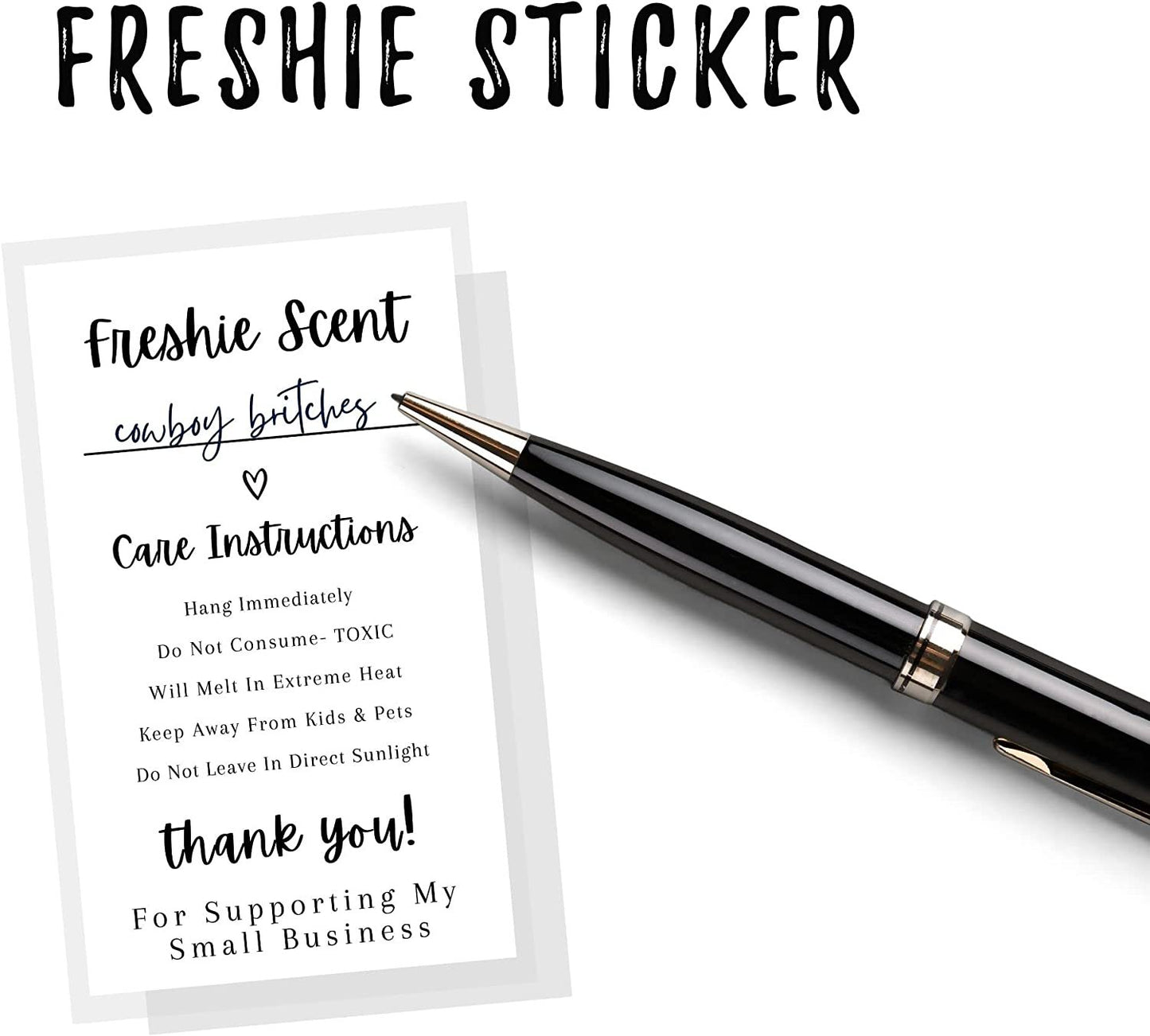 Freshie Label Stickers | 30 Pack | 2x3.5" inches Stickers | Freshies Supplies for DIY Crafts for use with Freshies Supplies, Beads and Silicone Molds, Freshies Scent Labels | White Background Design