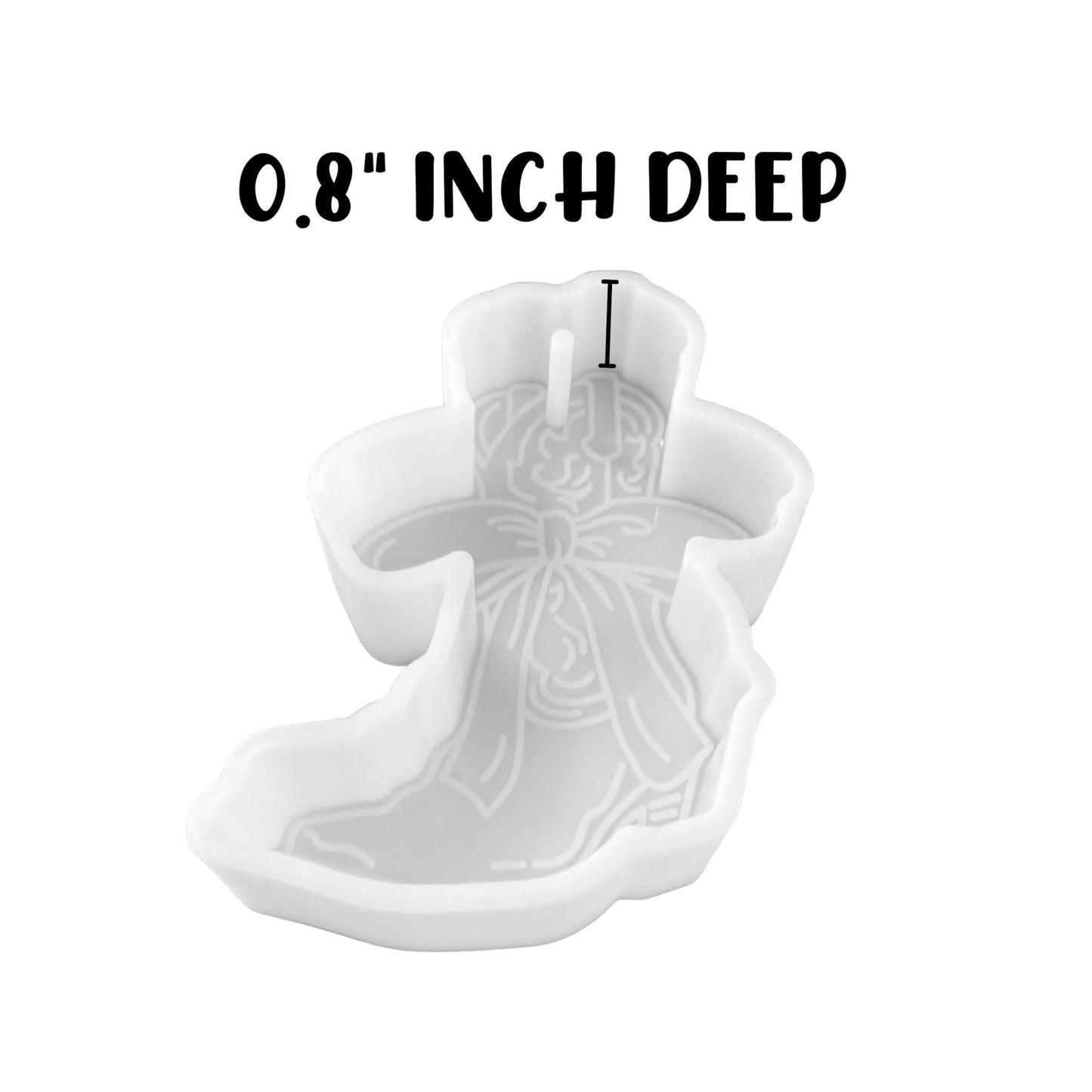 Cowboy Boot with Bow Silicone Car Freshie Mold 5x3.25” Country Girl Bachelorette Truck Driving Mom for Aroma Beads Oven Safe