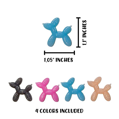 Balloon Animal Dog Silicone Focal Bead 12pk Bulk 1.1x1.05” Character DIY Beadable Pen Keychain Unique Supplies Car Freshie DIY