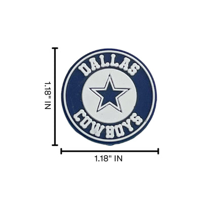 Dallas Focal Bead Sports Football Logo 12pk 1.18” for Bulk Keychains Silicone Charm Cowboy Beadable Pens Freshie Hangers Blue and Silver