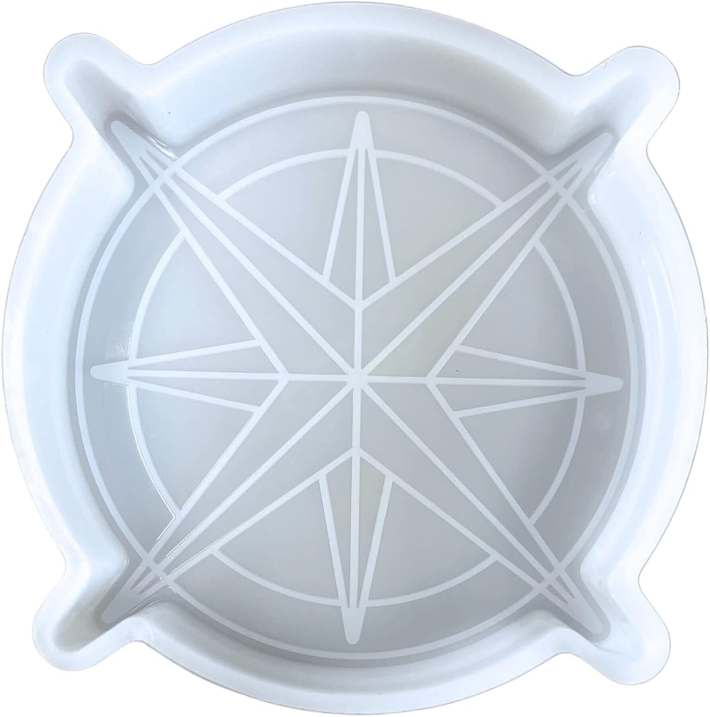 Compass Rose Car Freshie Silicone Mold 3.5 x 3.5 x 0.8” for Men Directions Arrows Scented Aroma Beads Car Candle, Resin, Soap Making Oven Safe Bake up to 450 F Manly Cardinal N, S, E, W