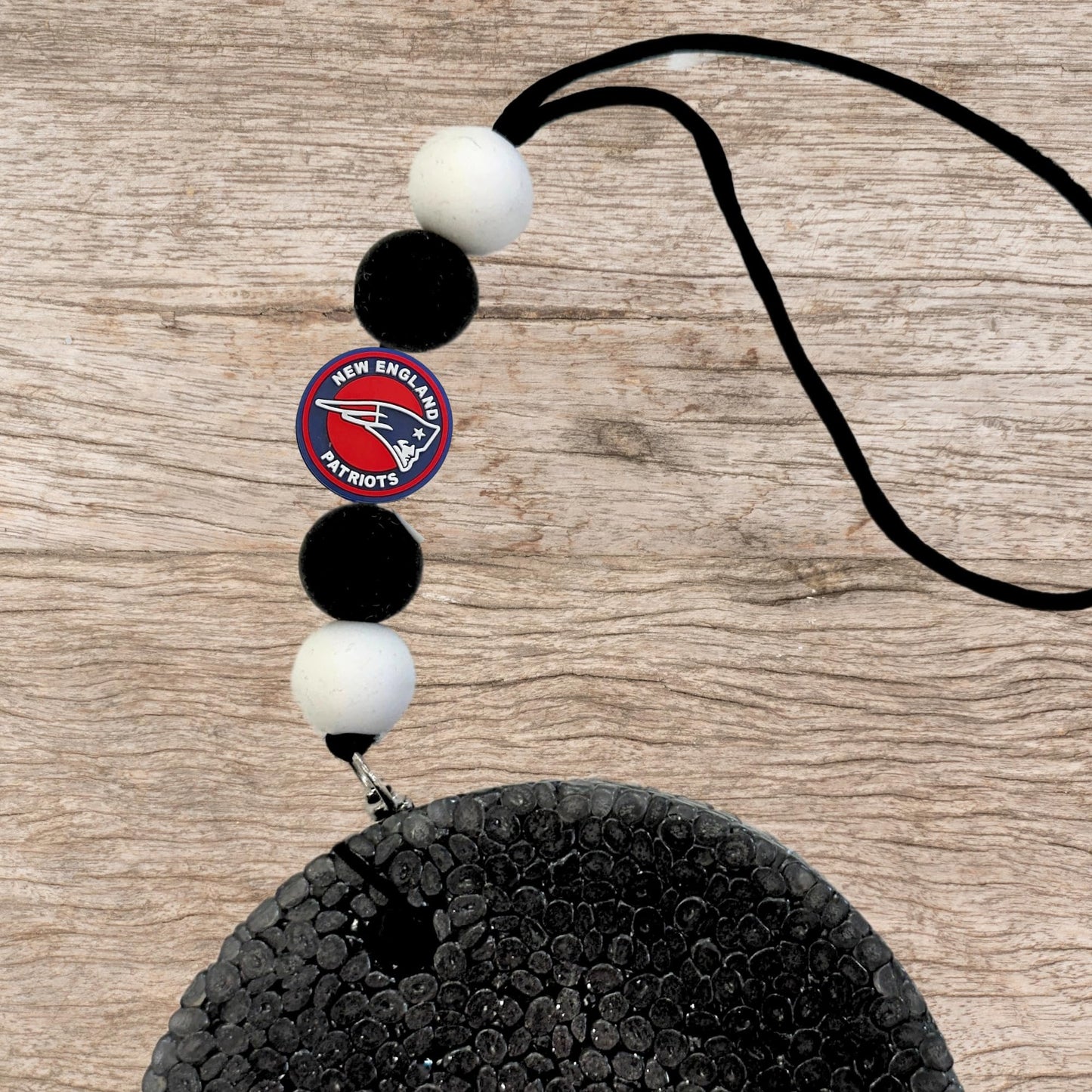 New England Focal Bead Sports Football 12pk 1.1” for Bulk Keychains Silicone Charm Beadable Pens Freshie Hangers Red and White Pro Game Day Circle