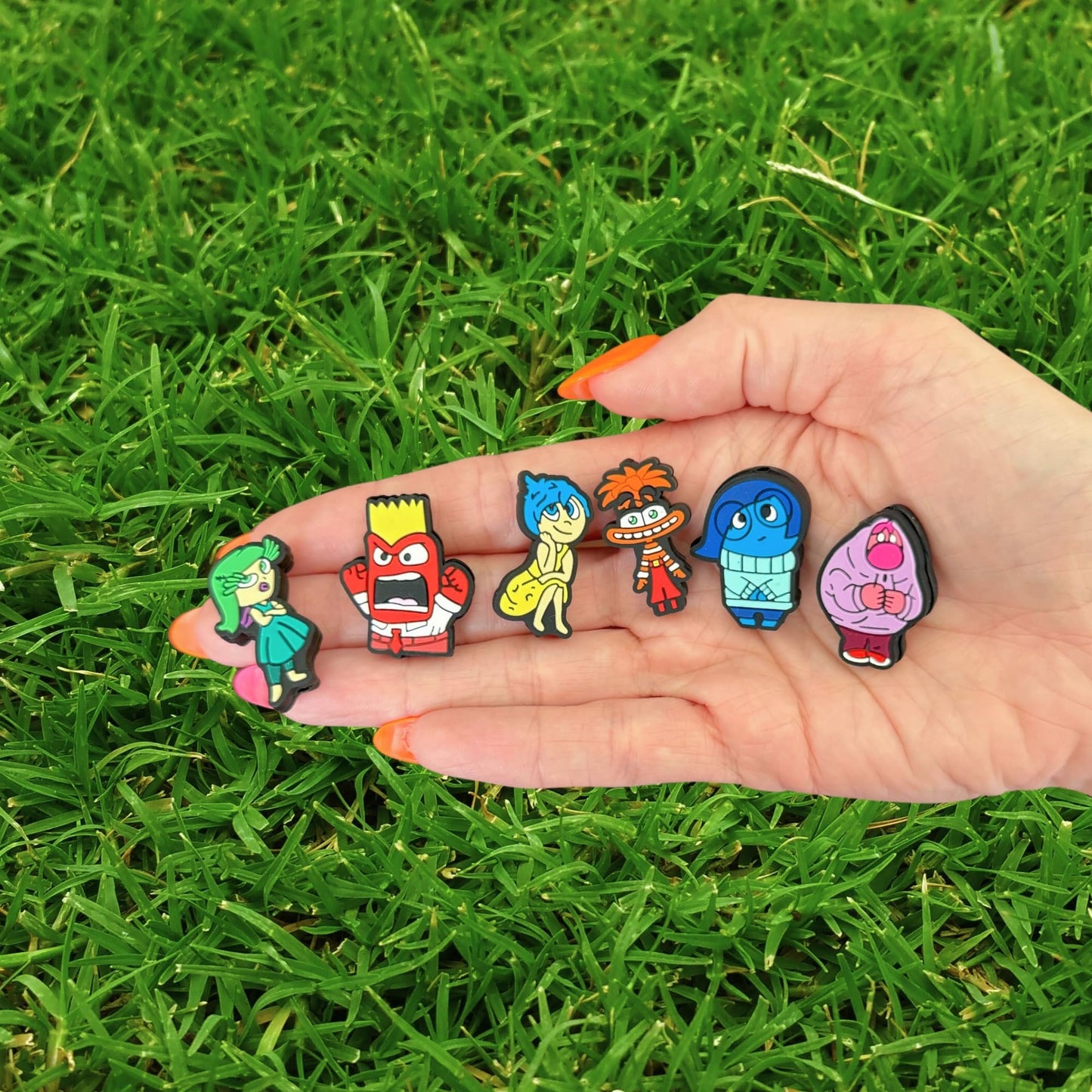 Lashicorn Emotions Characters Silicone Focal Beads Movie Joy Anger Sadness Embarrassment Mixed Bulk 12pk 3cm for Beadable Pen Keychain