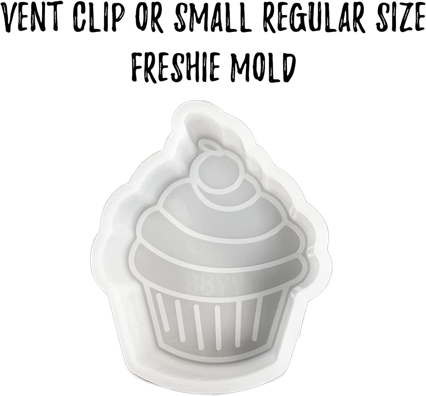 Cupcake Dessert Car Freshie Silicone Mold Baker Mom Cute Icing Whipped Cream Birthday 3x2.5x0.75” for Scented Aroma Beads Resin, Car Candle, Oven Safe Heat Resistant to 400 F