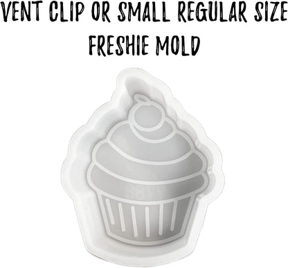 Cupcake Dessert Car Freshie Silicone Mold Baker Mom Cute Icing Whipped Cream Birthday 3x2.5x0.75” for Scented Aroma Beads Resin, Car Candle, Oven Safe Heat Resistant to 400 F
