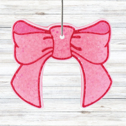 Bow Silicone Car Freshie Mold 4x3.5” Checkered Freshener for Aroma Beads Oven Safe Large Girly Pink Girly Trendy Circles Rounds