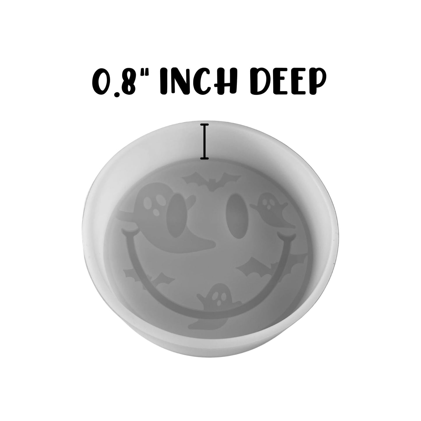 Halloween Boo Ghost and Bat Smiley Face Eyes Car Freshie Silicone Mold 4.1x4.1x0.8” Aroma Beads Spooky Pumpkin Cardstock Oven Safe