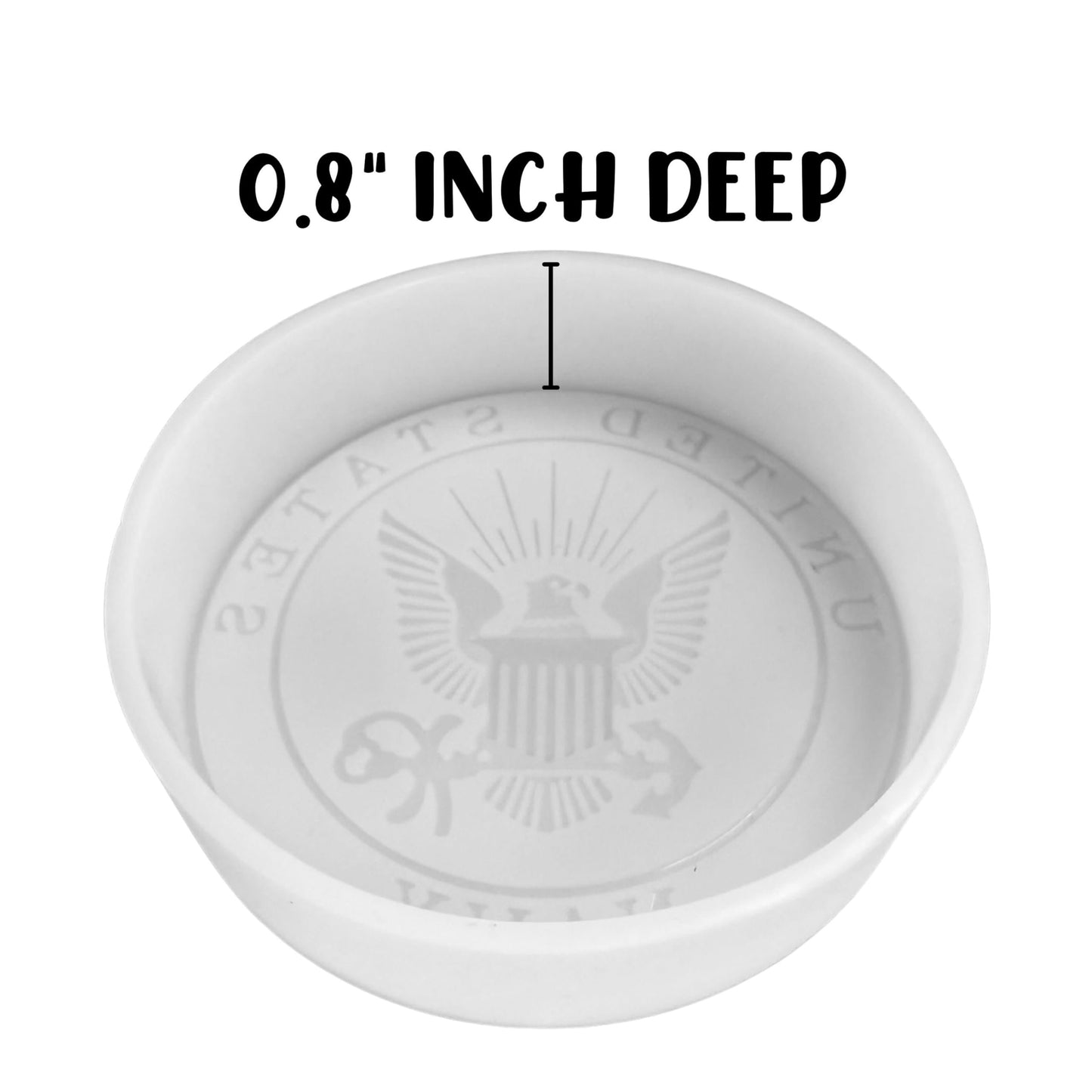 Military United States Branch Silicone Freshie Mold 4” Circle 0.8” D Scented Aroma Beads Men’s Patriotic Aviation Sailing Veteran Soldier American Flag USA