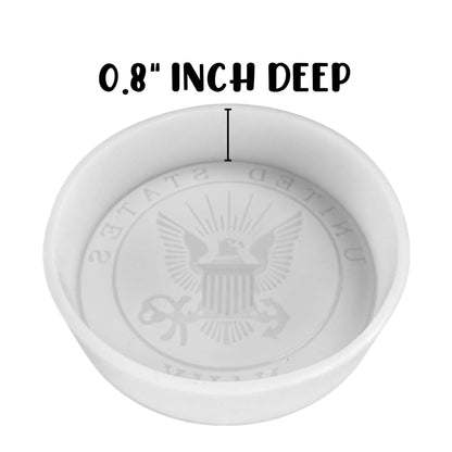 Military United States Branch Silicone Freshie Mold 4” Circle 0.8” D Scented Aroma Beads Men’s Patriotic Aviation Sailing Veteran Soldier American Flag USA