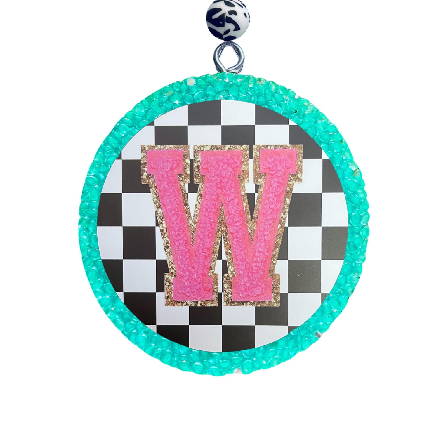 Chenille Letter Freshie Cardstock Cutout Rounds | 26 pk 2.5” inch Circle Checkered Mix Silicone Molds Assorted Bulk Millennial Boujee Alphabet Nurse, Teacher, Initials, Inappropriate Mom