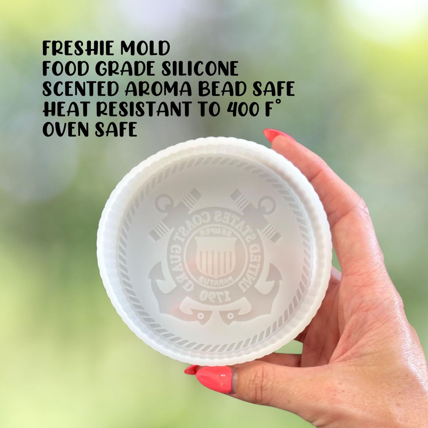 Military United States Branch Silicone Freshie Mold 4” Circle 0.8” D Scented Aroma Beads Men’s Patriotic Guard Soldier American Flag USA