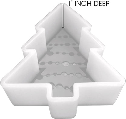 Christmas Tree Freshie Silicone Mold | 3.25" Wide x 4.25" Long x 1" Deep | Freshies, Silicone Mold for Epoxy, Resin, Car Candle| Christmas Tree with Lights for Scented Aroma Beads Holiday