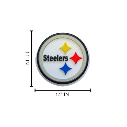 Pittsburgh Focal Bead Sports Football Logo 12pk 1.1” for Bulk Keychains Silicone Charm Steeler Beadable Pens Freshie Hangers Game Day Pro