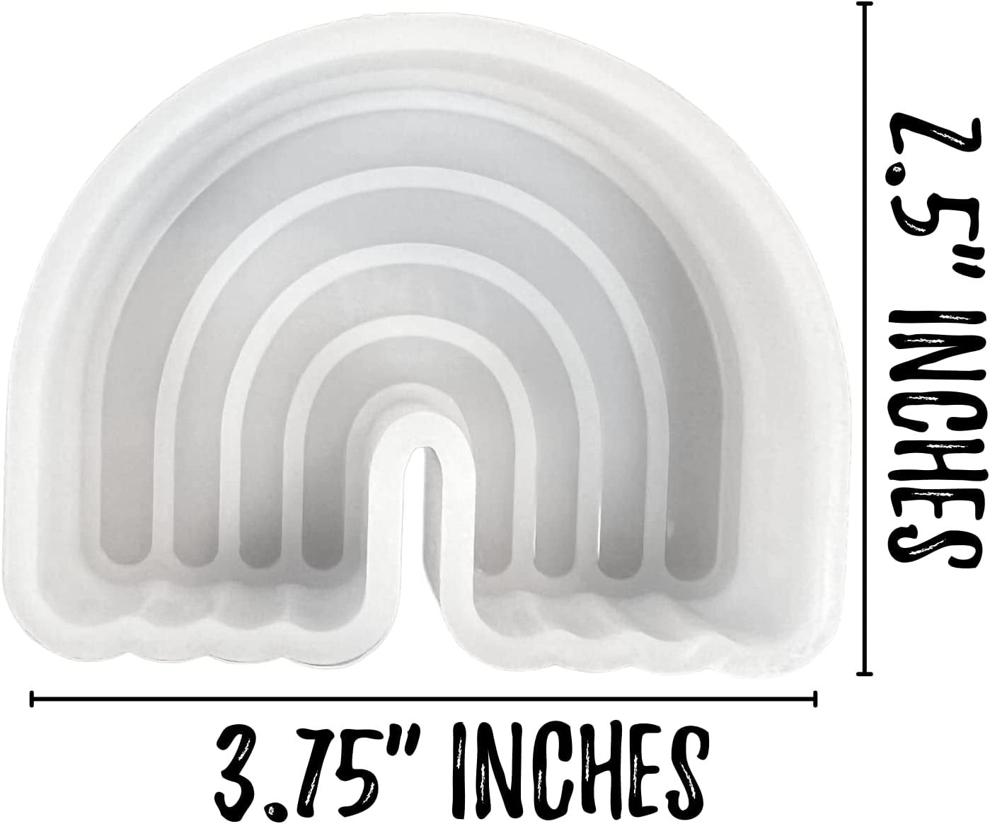 Boho Rainbow Simple Freshie Silicone Mold 2.5x3.75x1” for Scented Aroma Beads Car Candle, Soap, Resin Oven Safe Bake Heat Resistant to 400 F Girl Set