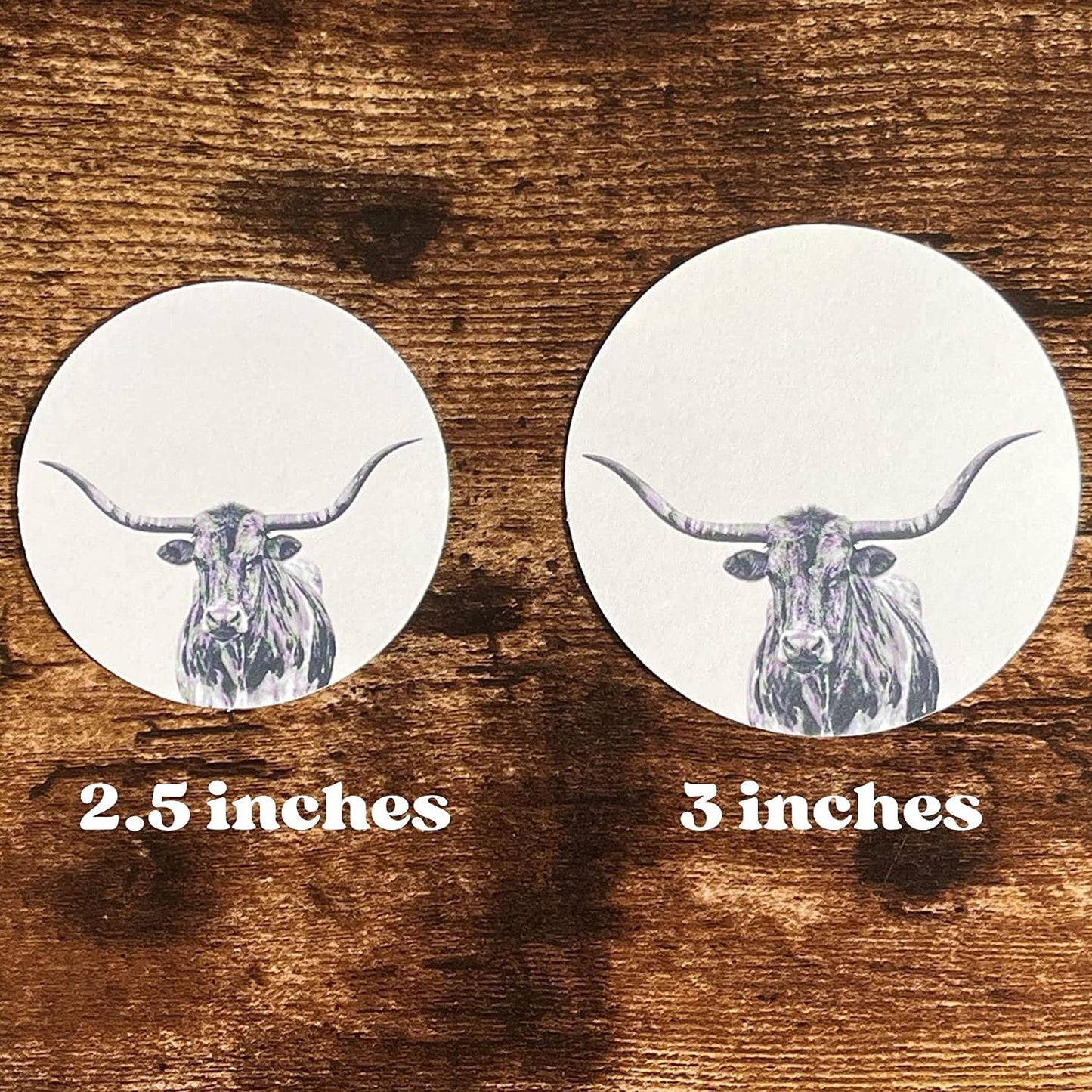 Longhorn Cardstock Cutouts for Freshies | 12 Pack | 3" Inch Circles | Freshie Supplies | Western Designs