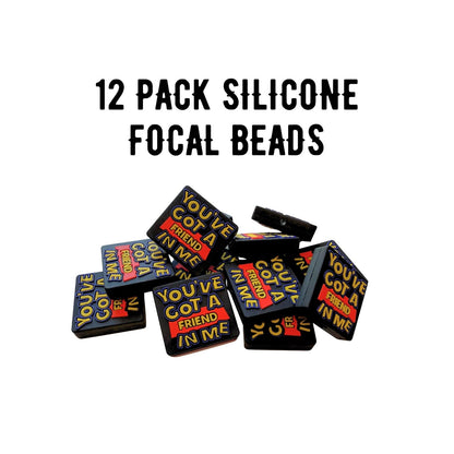 You’ve Got a Friend in Me Silicone Focal Bead 12pk Bulk 1.04x1.1” Character Movie Quote Beadable Pen Keychain Cowboy Story 2 Hole