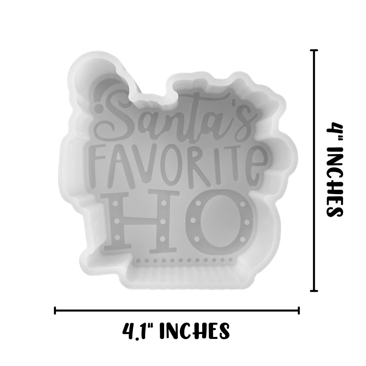 Santa’s Favorite Ho Inappropriate Christmas Car Freshie Silicone Mold Holidays Unique Funny Quote 4.1x4x0.8” Claus Grouch