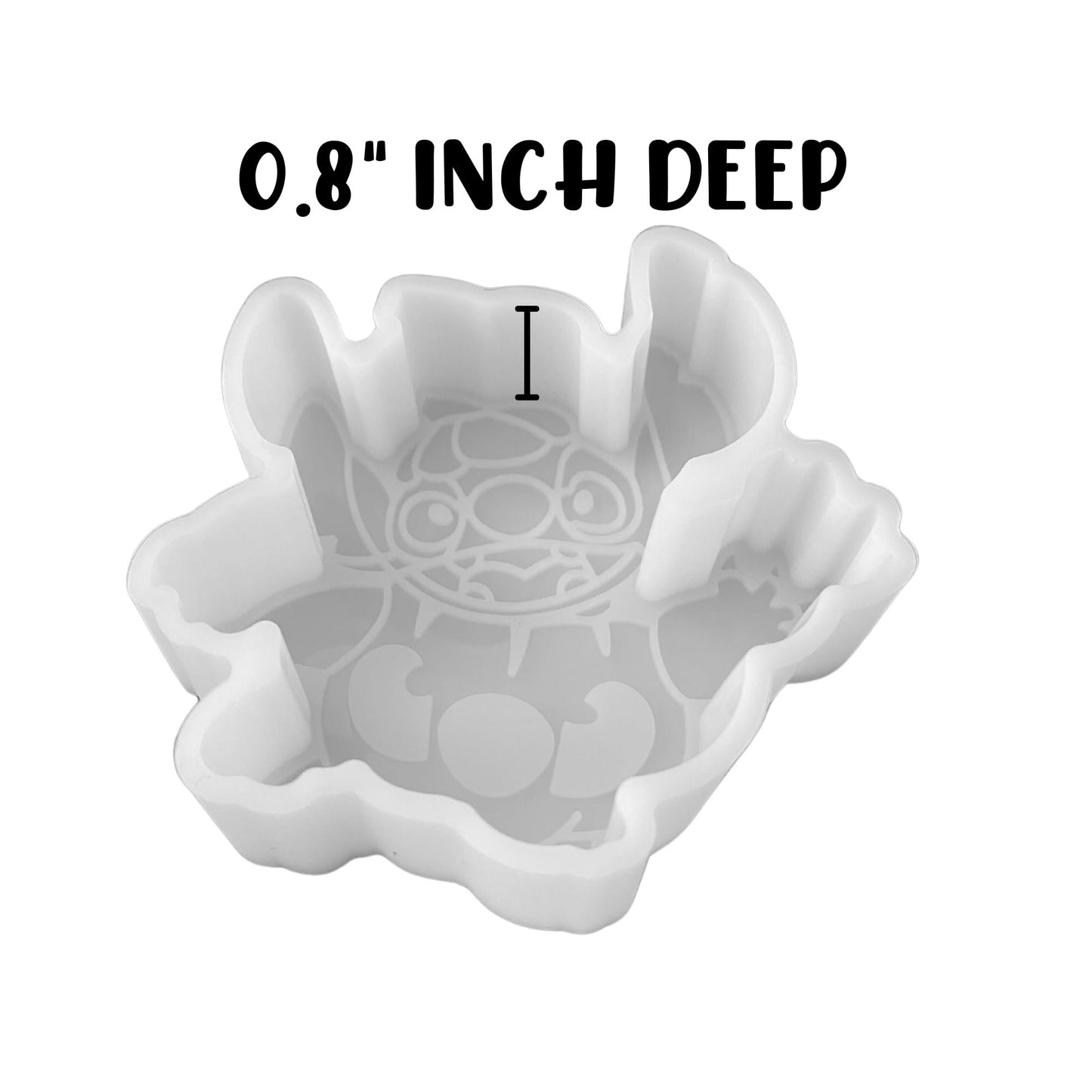 Halloween Blue Character Alien in Pumpkin Silicone Freshie Mold 3.9x4.1x0.8” Koala Hawaiian Spooky Boo Kids Movie Aroma Beads Oven Safe
