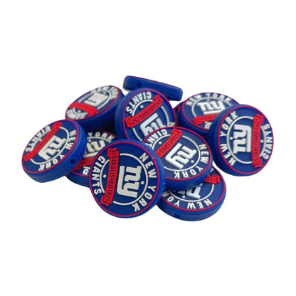 Lashicorn New York Focal Bead Sports Football Shaped 12pk 1.1” for Bulk Keychains Silicone Charm NY Beadable Pens Freshie Hangers Pro Game Day