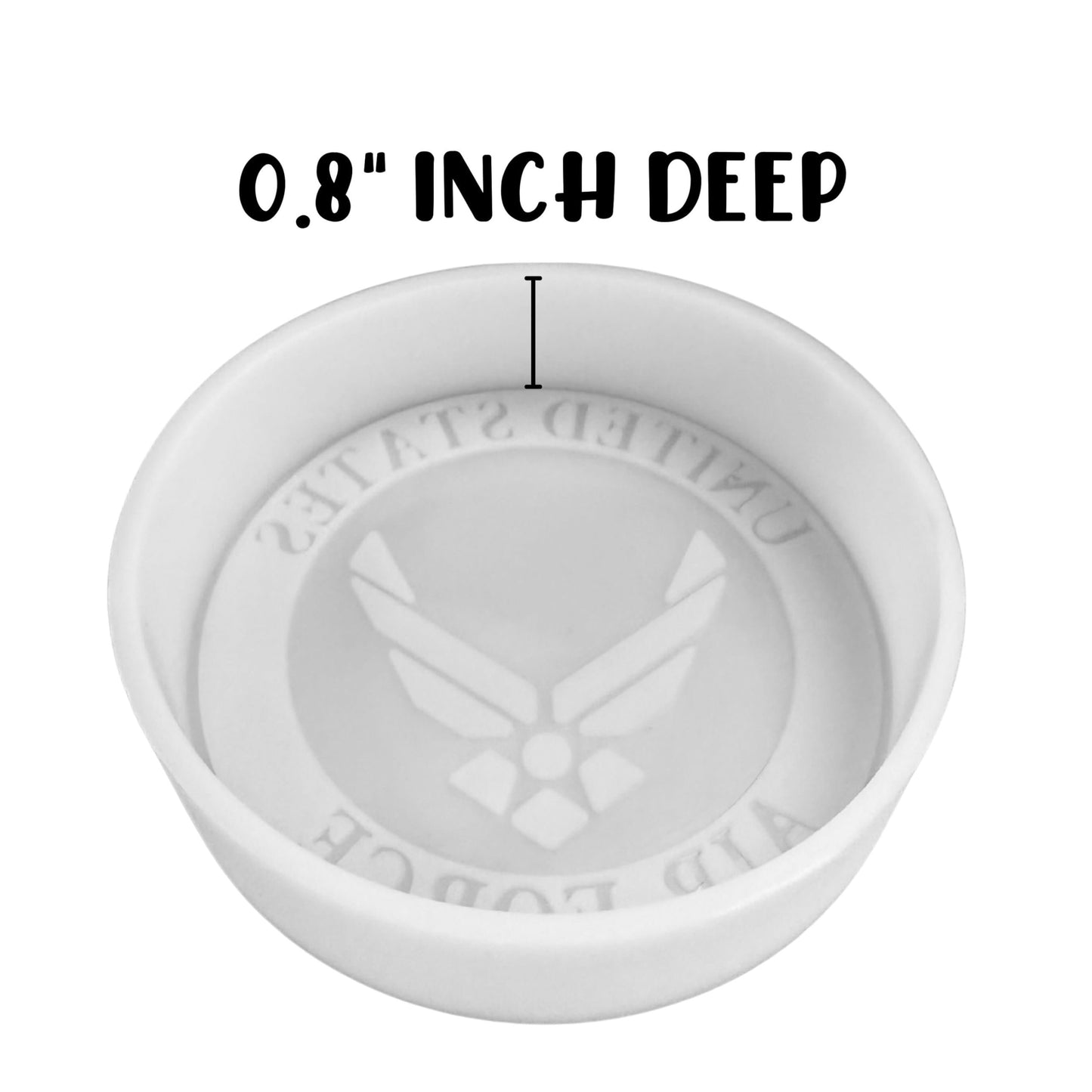 Force Military United States Branch Silicone Freshie Mold 4” Circle 0.8” D Scented Aroma Beads Men’s Patriotic Aviation Soldier American Flag USA