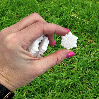 Lashicorn White Snowflake Silicone Focal Bead | 12 Pack Christmas Holiday Winter for Freshie Hangers Beaded Pens 1.1” Wholesale Bulk Keychain Brushes