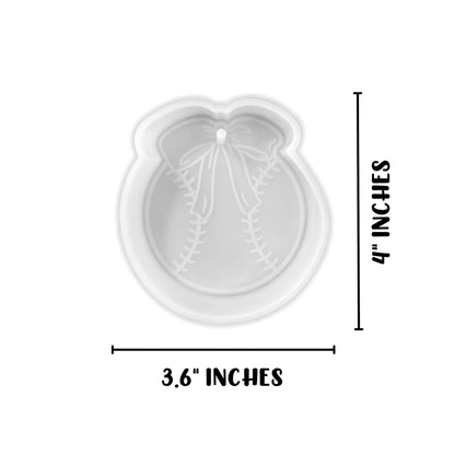Softball Baseball T-Ball with Bow Silicone Freshie Mold 4x3.6” Car Freshener for Aroma Beads Oven Safe Team Sports Moms Focal