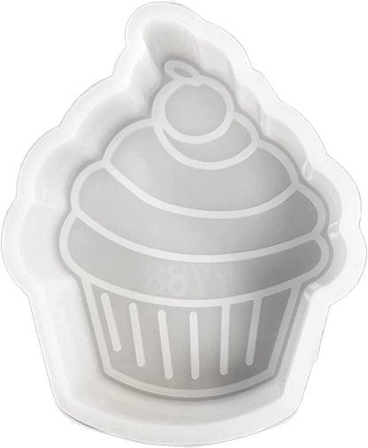 Cupcake Dessert Car Freshie Silicone Mold Baker Mom Cute Icing Whipped Cream Birthday 3x2.5x0.75” for Scented Aroma Beads Resin, Car Candle, Oven Safe Heat Resistant to 400 F