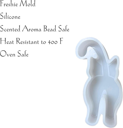 Cat Butt Car Freshie Silicone Mold 4.25 x 2. X 0.8” Dog Mama Cat Mom Tail Pet Paw for Scented Aroma Beads Oven Safe up to 450 F Freshie Supplies