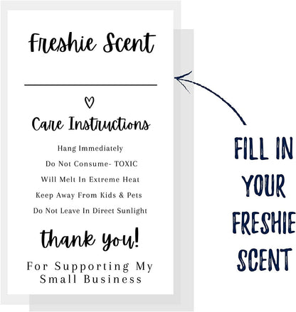 Freshie Label Stickers | 30 Pack | 2x3.5" inches Stickers | Freshies Supplies for DIY Crafts for use with Freshies Supplies, Beads and Silicone Molds, Freshies Scent Labels | White Background Design