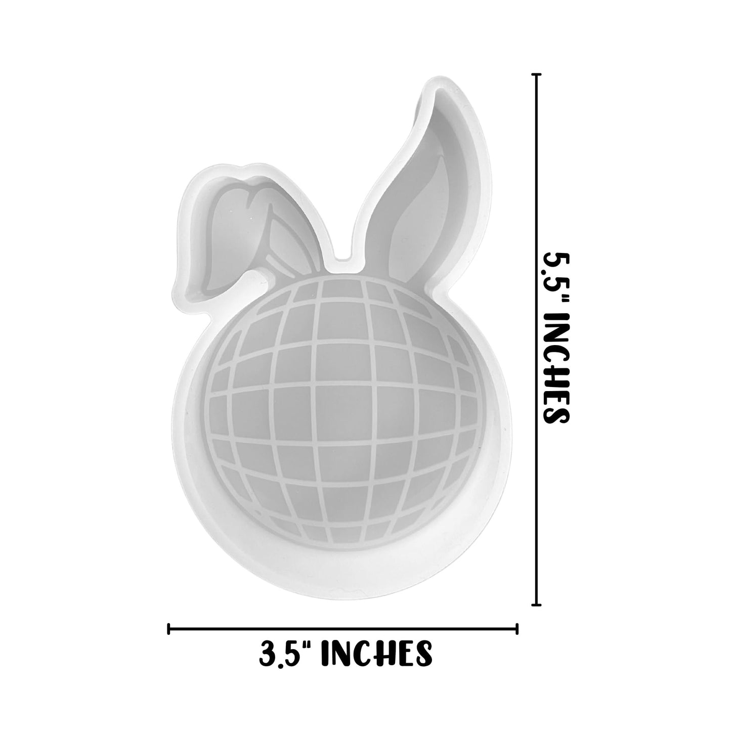 Disco Ball with Bunny Ears Silicone Freshie Mold 3.5x5.5x0.8” inches Play Halloween Trendy Cowboy Boots Boy Bunny Aroma Oven Bake Heat Safe