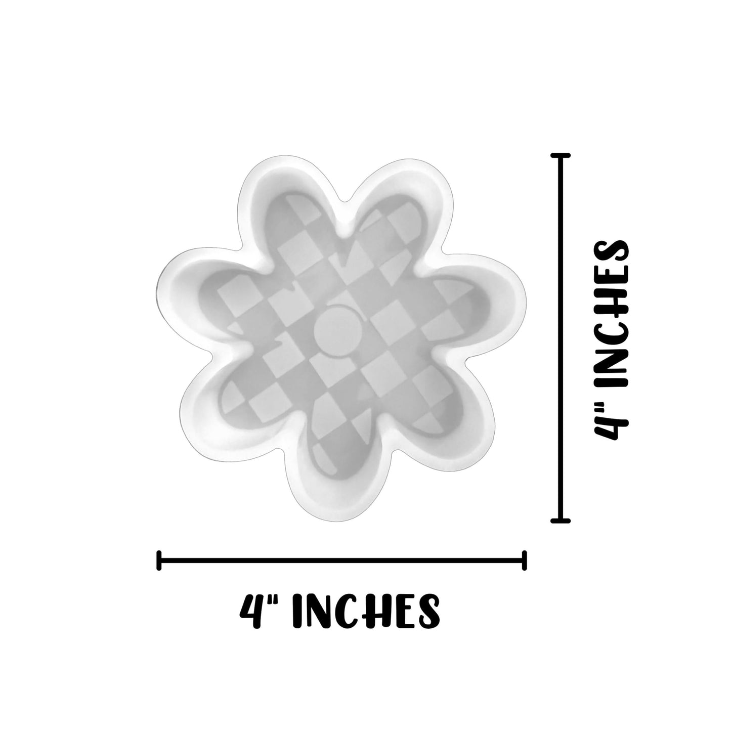 Flower Checkered Silicone Freshie Mold 4” Summer Car Candle 90’s Retro Trendy Aroma Beads Wholesale Supplies Oven Safe Hippy