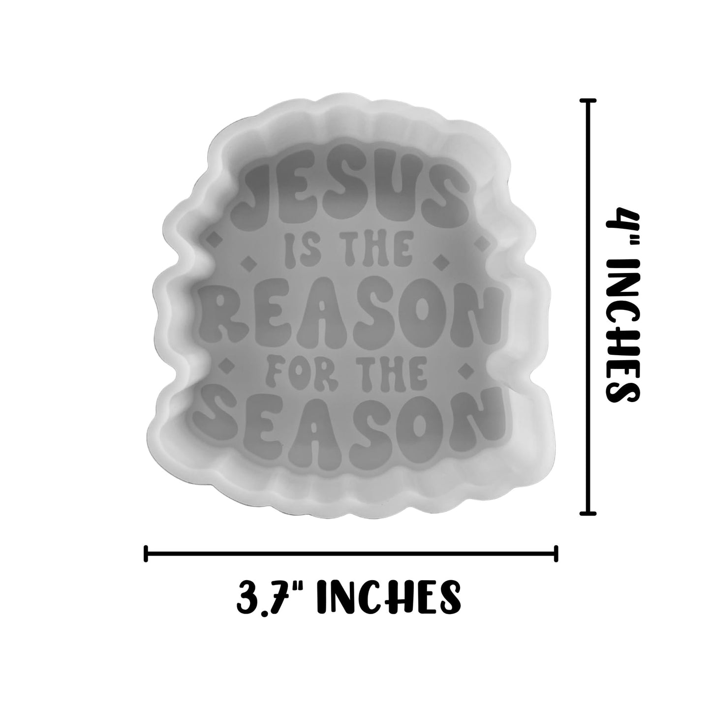 Jesus is The Reason for The Season Silicone Freshie Mold 3.7x4x0.8” Christmas Christian Church Cross Cardstock Prayers Bible Verses Aroma Beads Oven Safe