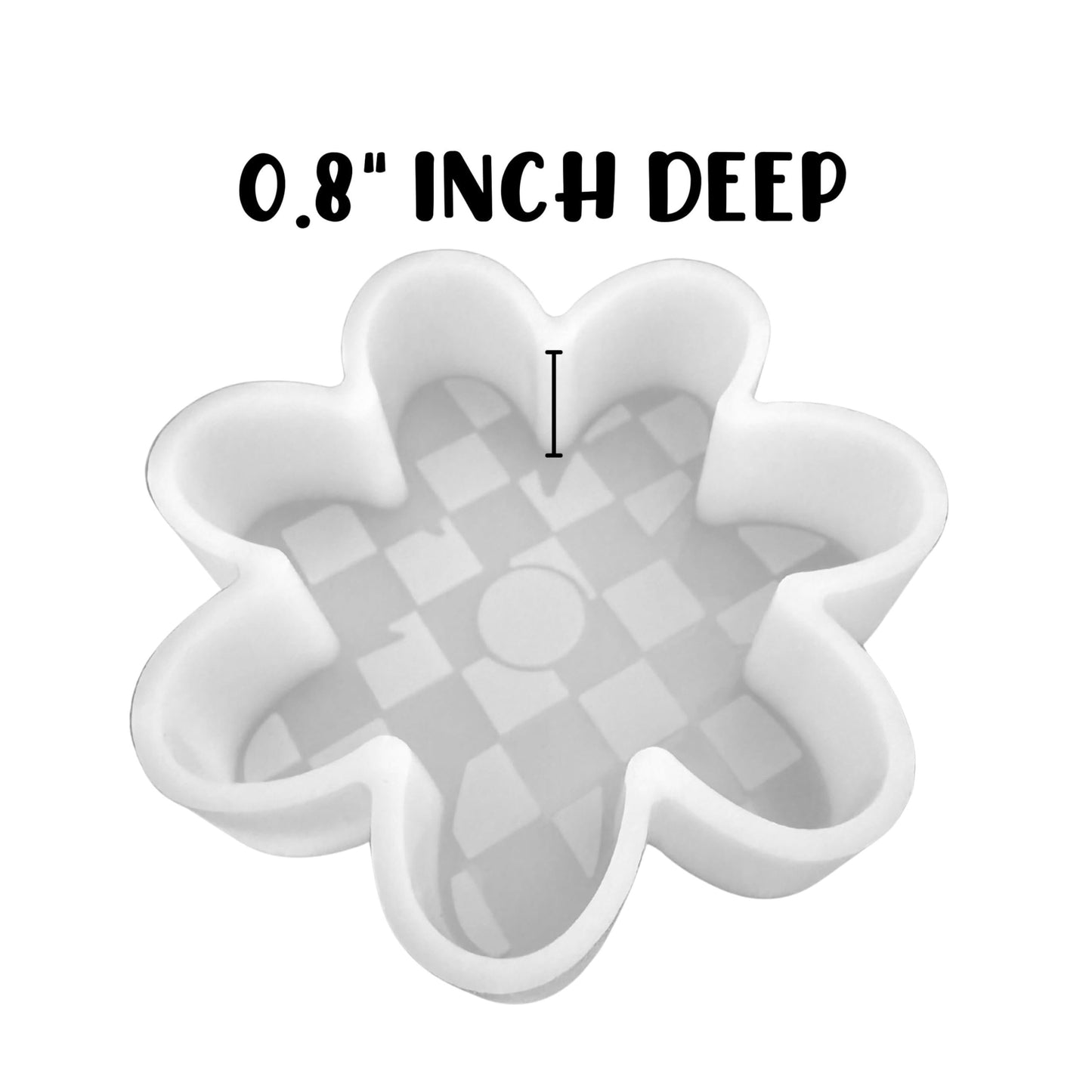 Flower Checkered Silicone Freshie Mold 4” Summer Car Candle 90’s Retro Trendy Aroma Beads Wholesale Supplies Oven Safe Hippy