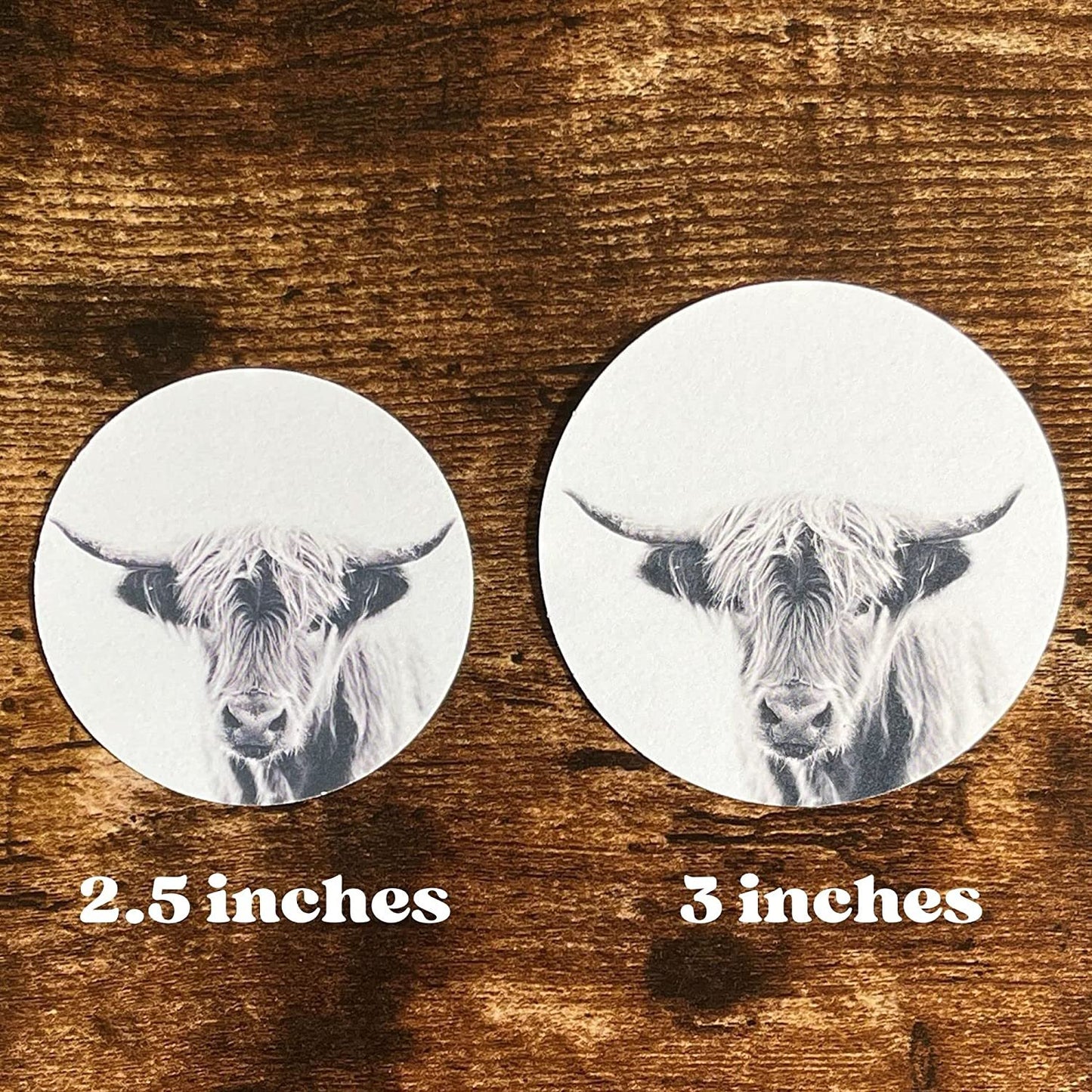 Highland Dairy Cow Cardstock Cutouts for Freshies | 12 Pack | 2.5" Inch Circles | Freshie Supplies | Western Designs