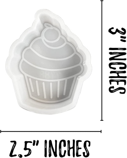 Cupcake Dessert Car Freshie Silicone Mold Baker Mom Cute Icing Whipped Cream Birthday 3x2.5x0.75” for Scented Aroma Beads Resin, Car Candle, Oven Safe Heat Resistant to 400 F
