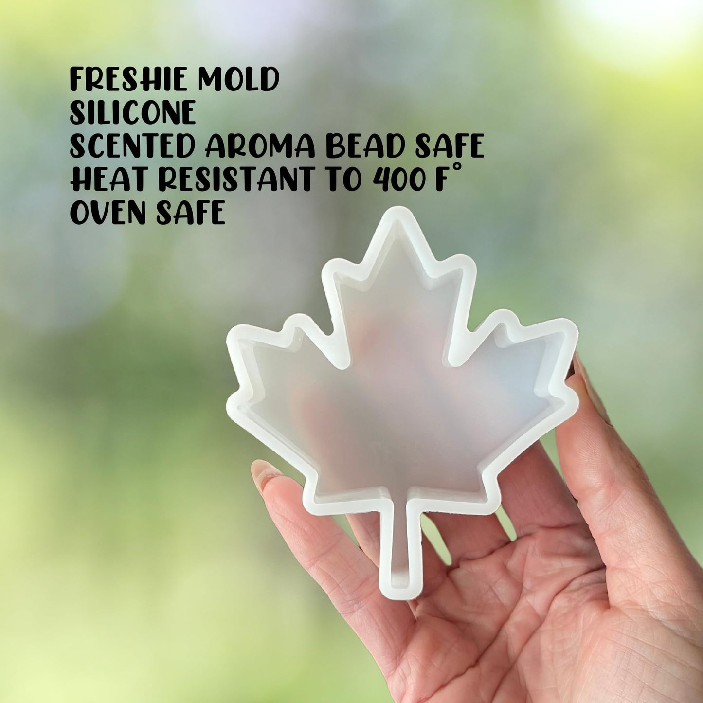 Maple Leaf Canada Silicone Car Freshie Mold Autumn for Scented Aroma Beads Fall Hockey for Candle Freshener Oven Bake Safe Oils