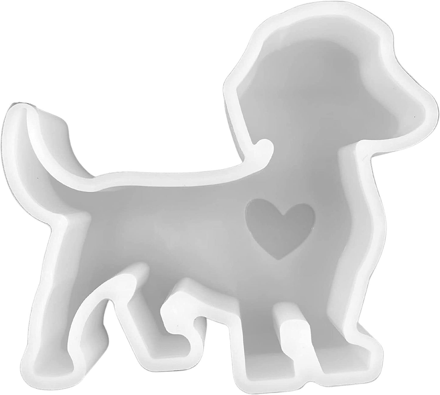Dachshund Weiner Dog Heart Freshie Silicone Mold for Scented Aroma Beads 3.3” Tall x 3.9” Wide x 0.8” Deep Resin, Car Candle, Soap, Freshie Dog Mama Mom Paw Print Oven Safe Heat Resistant to 400 F