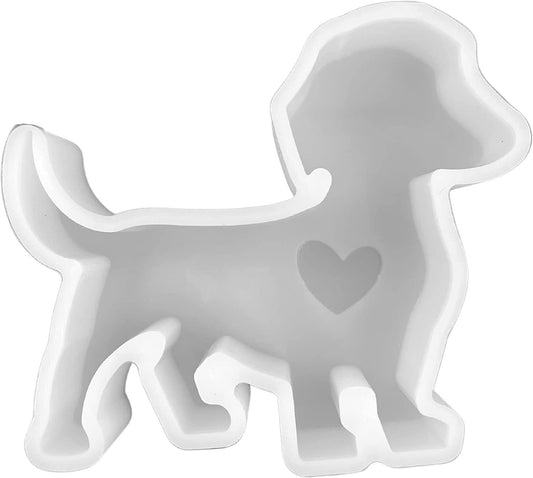 Dachshund Weiner Dog Heart Freshie Silicone Mold for Scented Aroma Beads 3.3” Tall x 3.9” Wide x 0.8” Deep Resin, Car Candle, Soap, Freshie Dog Mama Mom Paw Print Oven Safe Heat Resistant to 400 F