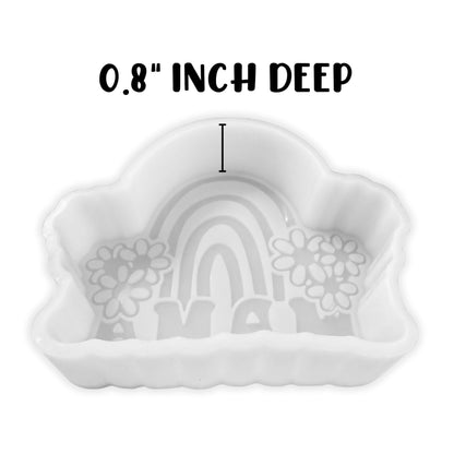 Mama Rainbow with Flowers Silicone Freshie Mold 4x3” Car Freshener Aroma Beads Hanger Mom Era Candle 90’s Retro Trendy Pride