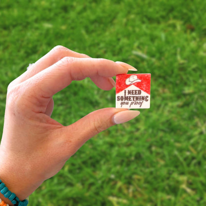 I Need Something You Proof Square Silicone Focal Bead 12pk 2.7cm Cigarette Pack Killer Cowboy Hat Morgan Song Lyric Quotes Country Music Famous Whiskey Bottle Freshie Beadable
