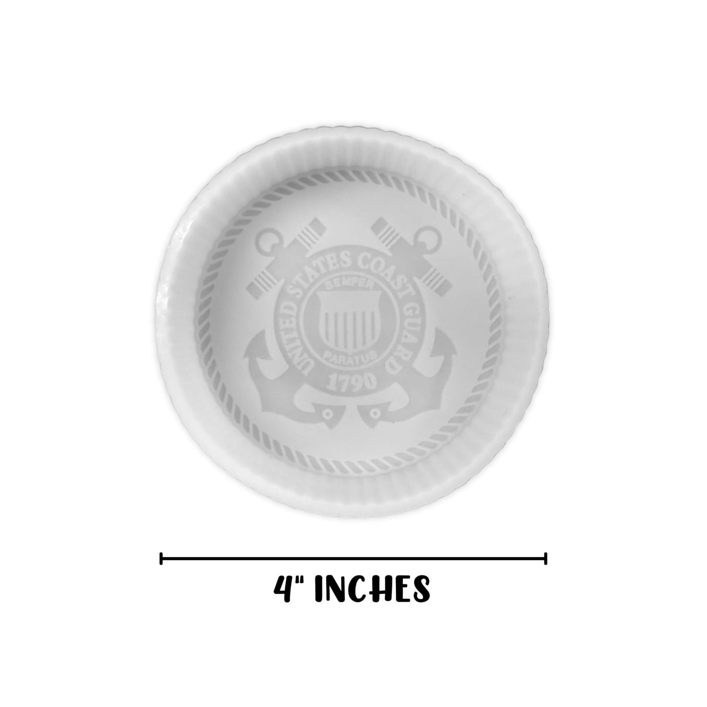 Military United States Branch Silicone Freshie Mold 4” Circle 0.8” D Scented Aroma Beads Men’s Patriotic Guard Soldier American Flag USA