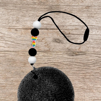 Rainbow Mouse Semicolon Magical Ears Silicone Focal Bead 12pk 1.15x0.6” Awareness Suicide Prevention Mental Health Beadable Pen Keychain DIY