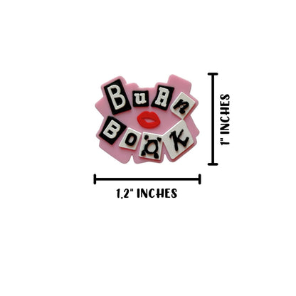 Burn Book Pink Silicone Focal Bead 12pk Bulk 1x1.2” Mean 90’s Retro Character Movie Lips Funny Beadable Pen Girls Keychain Letters