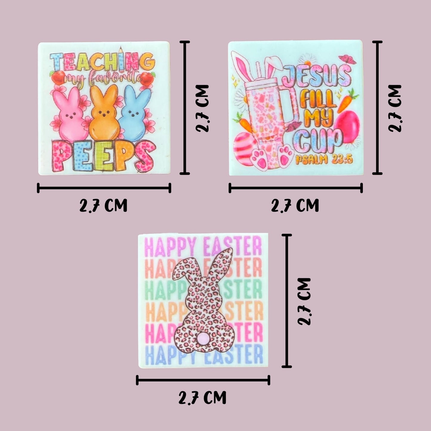 Easter Peep Bunny Teaching My Favorite Silicone Focal Bead 12pk 2.7 cm Jesus Fills My Cup Leopard Egg Beadable Pen Holiday Mixed Assorted