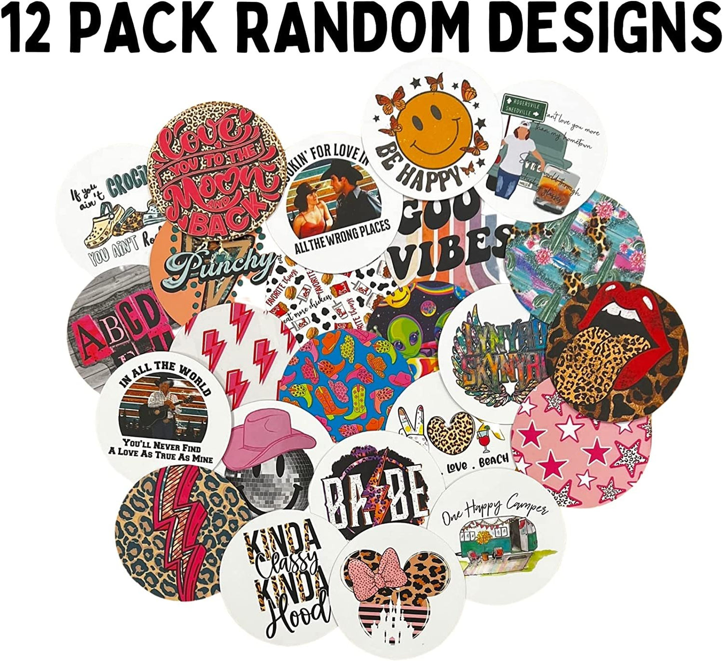 Cardstock Freshie Round Circles Cutouts 3” inch Western, Boho, Country Bulk Beer Can | 12 mixed pack random, for Silicone Freshie Mold Heat Resistant Oil Protective Covering Oven Bake