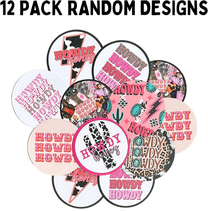 Lashicorn Howdy Freshie Cardstock Cutouts Rounds 2.5” inch | 12 pk Mixed Scented Aroma Beads Bake for Car Freshie Designs Inserts Country Western