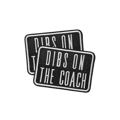 Dibs on the Coach Press On Patch Embroidered for Hat Bar 1pk 3.5x2.4” Rectangle Bundle Football Sports Moms Transfer Heat Press Black and White