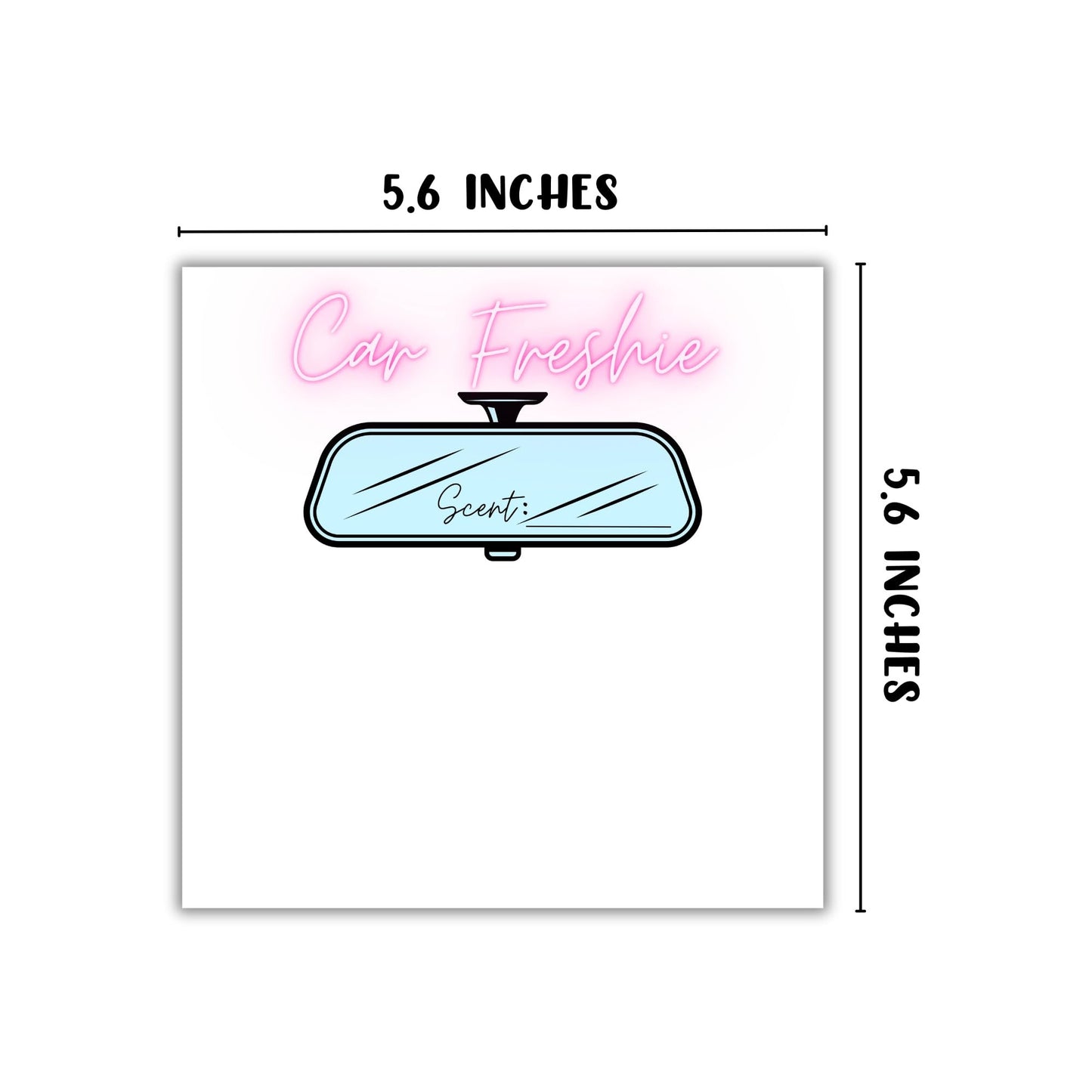 Freshie Bag Cardstock Insert 30pk 5.6x5.6” Ideal for 6” Square Holographic Bags White Minimalist Rounds Packaging with Care Instructions for Client Cards